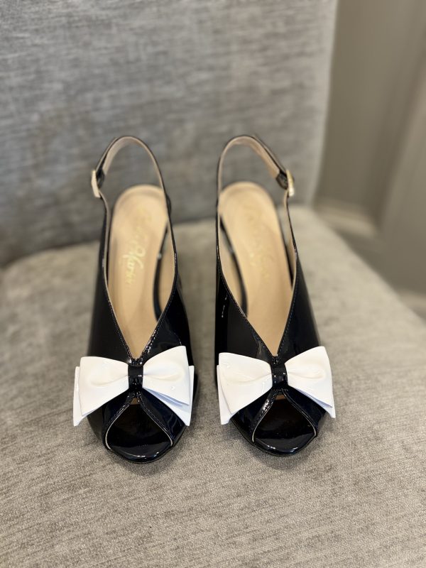 Belle Mariee Navy White Slingback