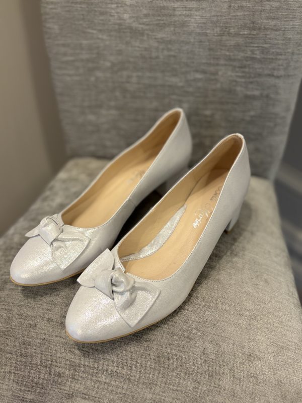 Belle Mariee Silver Block Heel