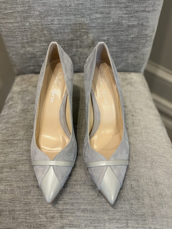 Belle Mariee Silver Suede Patent