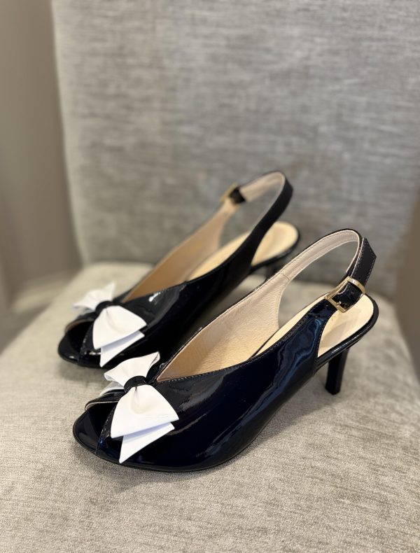 Belle Mariee Navy White Slingback