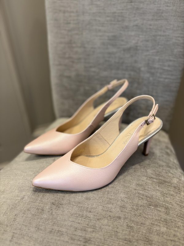 Belle Mariee Pink Leather Slingback