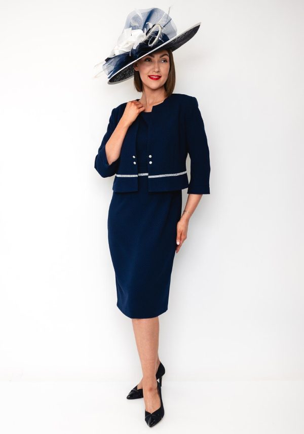 Cassandra Alta Pencil Dress and Jacket- Navy